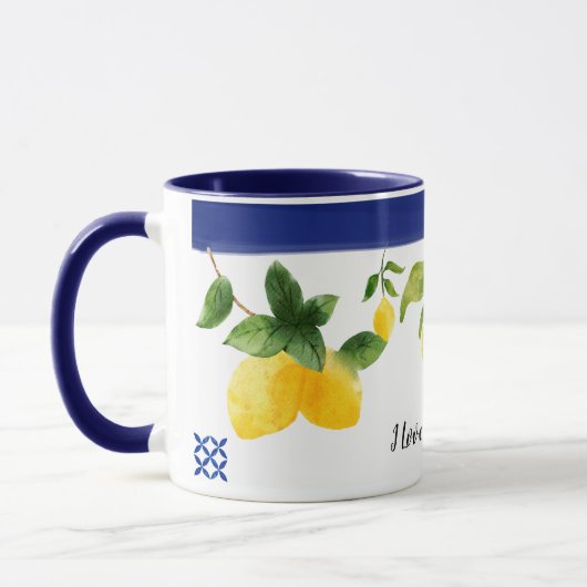 I Love Positano Mug Lemons Tile Amalfi Côte (Gauche)