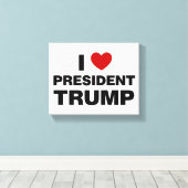 I Love President Trump Heart Canvas Afdruk (Insitu (Houten vloer))