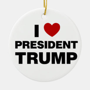 I Love President Trump Heart Keramisch Ornament