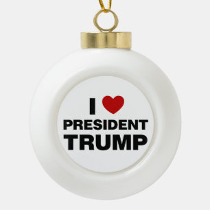 I Love President Trump Heart Keramische Bal Ornament