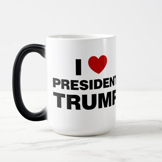 I Love President Trump Heart Magische Mok (Links)