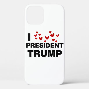 I Love President Trump Hearts iPhone 12 Hoesje