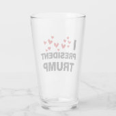 I Love President Trump Hearts Glas (Achterkant)
