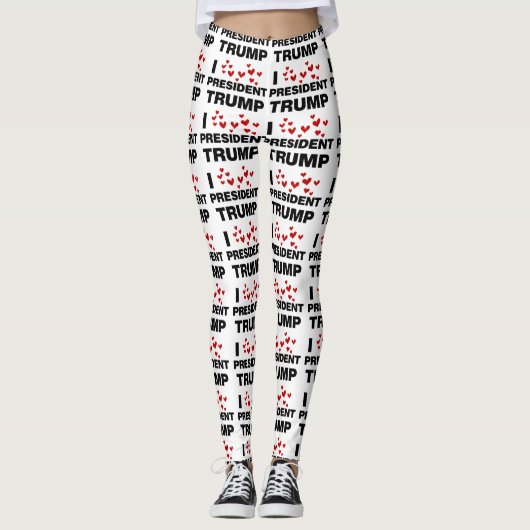 I Love President Trump Hearts Leggings (Voorkant)