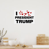 I Love President Trump Hearts Poster (Keuken)