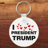 I Love President Trump Hearts Sleutelhanger (Achterkant)