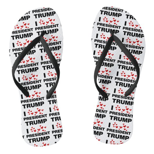 I Love President Trump Hearts Teenslippers (Voetbed)
