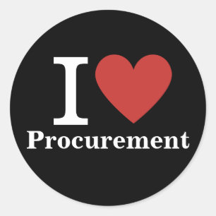 I ❤️ Love Procurement (voor werknemers) CUSTOM Ronde Sticker