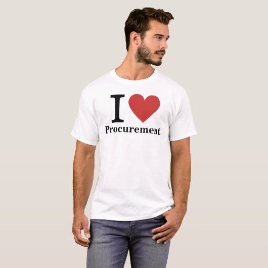 I ❤️ Love Procurement (voor werknemers) CUSTOM T-shirt (Voorkant volledig)