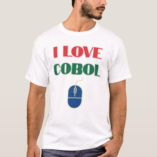 I Love Programming and I Love Cobol T-shirt (Voorkant)