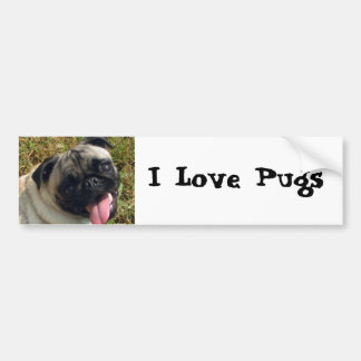 I Love Pugs Bumpersticker
