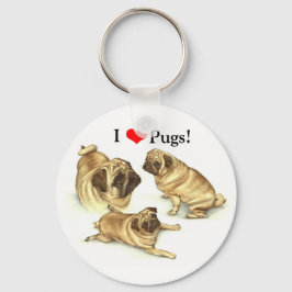 I Love Pugs Sleutelhanger