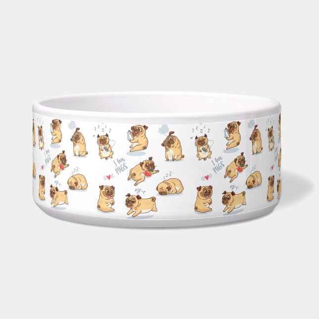 I Love Pugs Voerbakje (Voorkant)