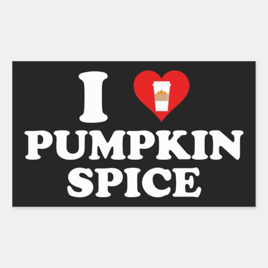 I Love Pumpkin Spice Rechthoekige Sticker (Voorkant)