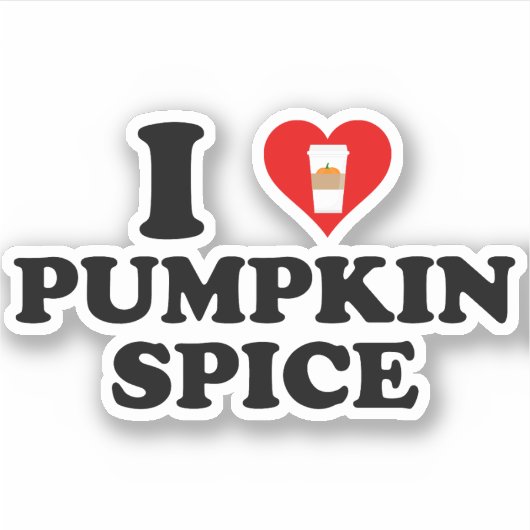 I Love Pumpkin Spice Sticker (Voorkant)
