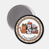 I Love Puppies Magnet (Recto/Verso)
