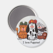 I Love Puppies Magnet (Recto/Verso)
