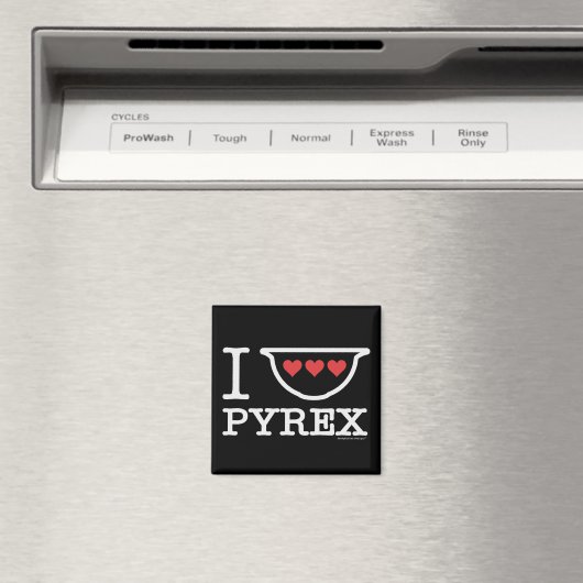 I Love Pyrex - Mixing Bowl met harten (wit) Magneet (Insitu (Vaatwasser))