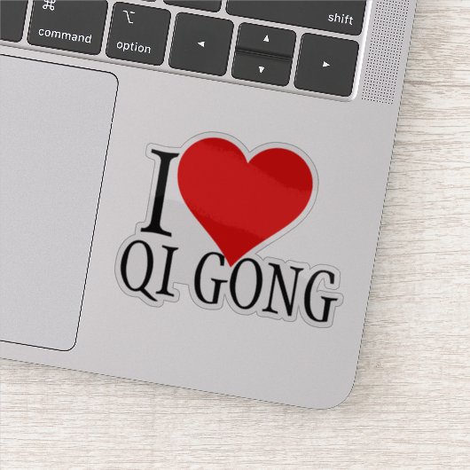 I Love Qi Gong Tekst Sjabloon Sticker (Detail)