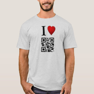 I Love QR Code T-Shirt Sjabloon
