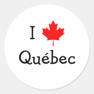 I Love Quebec Ronde Sticker