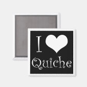 I Love Quiche Magnet en noir (Recto/Verso)