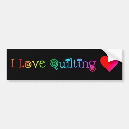 I Love Quilting Bumpersticker (Voorkant)
