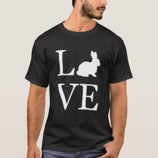 I Love Rabbit Bunny Silhouette Dierenvriend White T-shirt