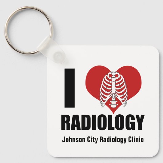 I Love Radiology Cool Custom Radiologist Clinic Sleutelhanger (Voorkant)