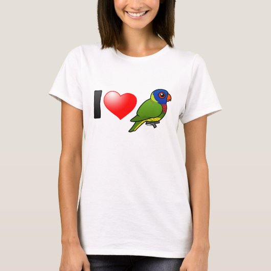 I Love Rainbow Lorikeets T-shirt (Voorkant)