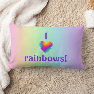 I Love Rainbows Heart Lumbar Pillow Kussen