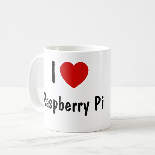 I Love Raspberry Pi Koffiemok (Voorkant links)