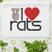 I Love Rats Theedoek (Gevouwen)