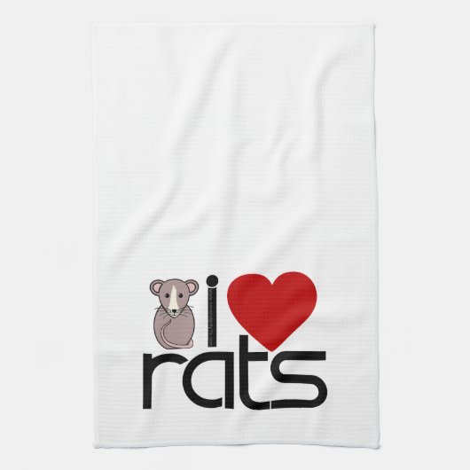 I Love Rats Theedoek (Verticaal)