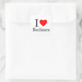 I Love Recliners Vierkante Sticker (Tas)