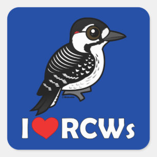 I Love Red-cockaded Woodpeckers Vierkante Sticker