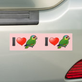 I Love Red-lored Amazons Bumpersticker (Op auto)