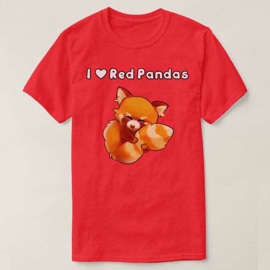 I Love Red Pandas T-shirt (Design voorkant)