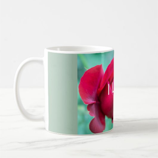 I LOVE Red Rose Mug (Gauche)