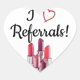 I Love Referals Heart Shaped Sticker