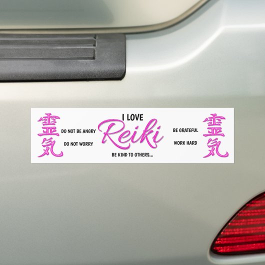 I Love Reiki - Autocollant pare-chocs (En voiture)