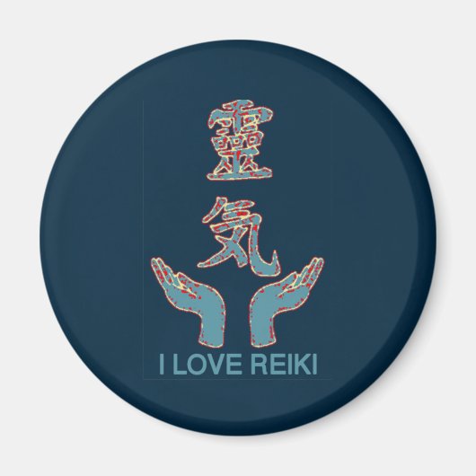 I Love Reiki- Reiki Hands Symbol Magneet (Voorkant)