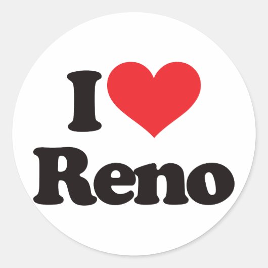 I Love Reno Ronde Sticker (Voorkant)