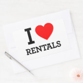 I Love Rentals Rechthoekige Sticker (Envelop)