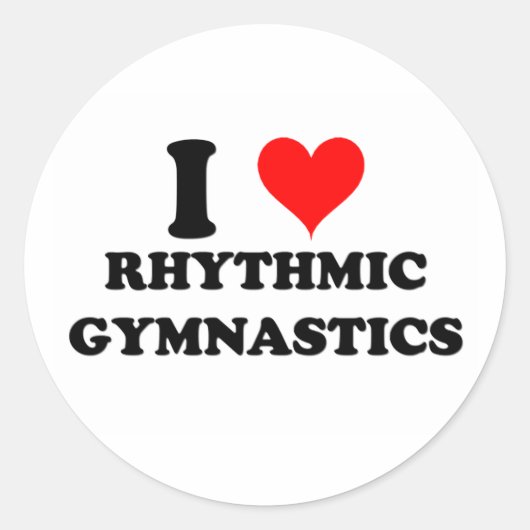 I Love Rhythmic Gymnastics Ronde Sticker (Voorkant)