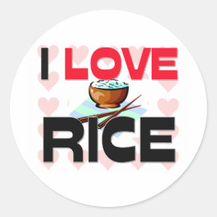 I Love Rice Ronde Sticker