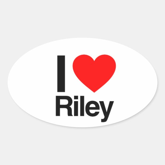 i love riley ovale sticker (Voorkant)