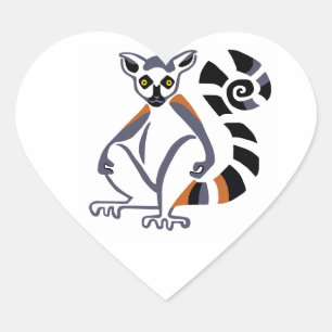 I love Ring-tailed LEMURS- Wildlife - Madagascar Hart Sticker