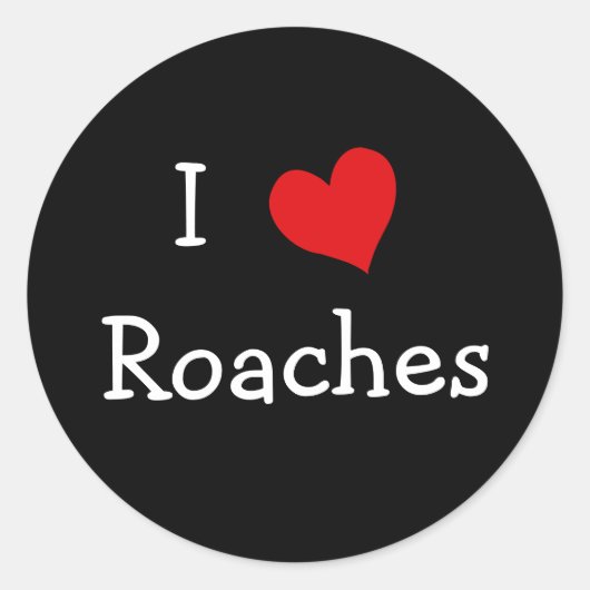 I Love Roaches Ronde Sticker (Voorkant)