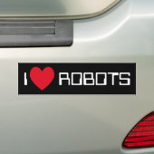 I Love Robots Bumpersticker (Op auto)